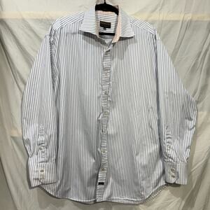 Robert Talbott Long-Sleeve Button-Down Men’s Size Large White Black Striped
